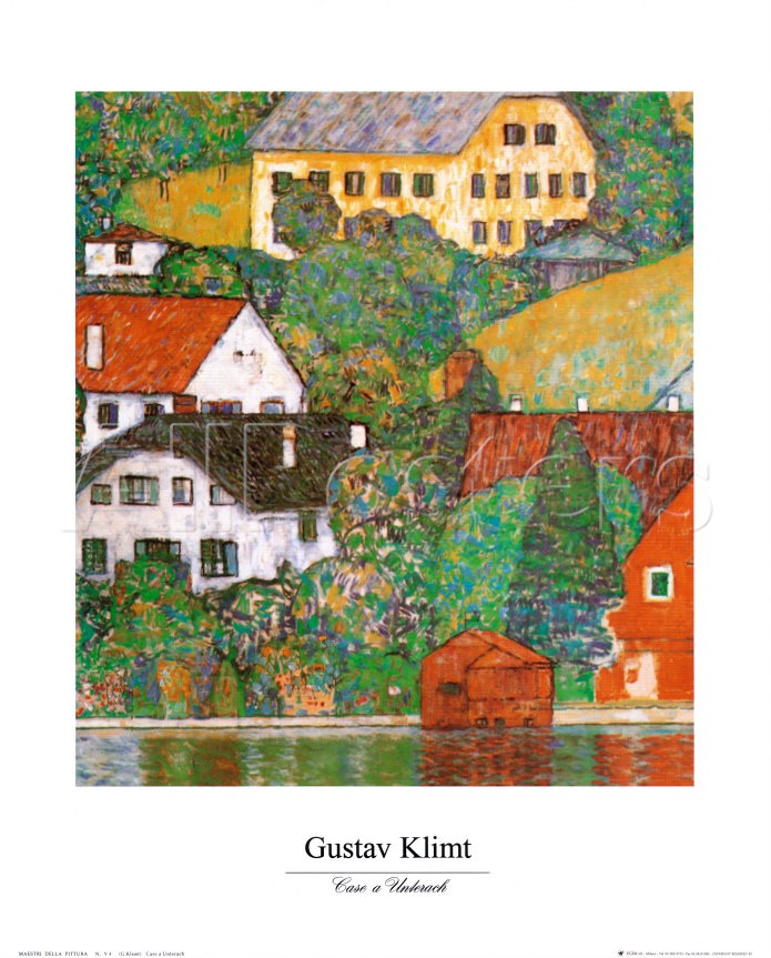 Houses At Unterach - Gustav Klimt Painting
